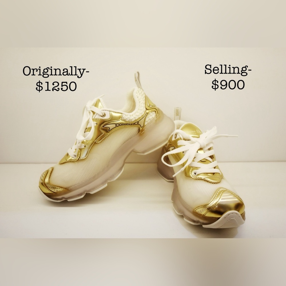 Dior vibe Gold and Cream Sneakers